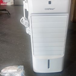 COSTWAY 3-in-1 Evaporative Air Cooler, Quiet Personal Swamp Cooler with Remote Control, 70° Oscillation, 12H Timer, 4 Speeds, 2 Ice Boxes, Portable Ai