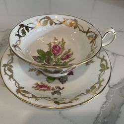 Royal Chelsea Rose Tea Cup And Saucer