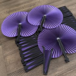 Purple folding fans