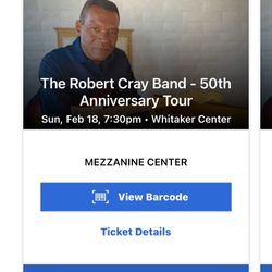 Robert Cray Tickets  In Harrisburg