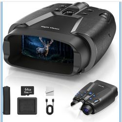 Night Vision Goggles, Digital Night Vision Binoculars for Adults 940nm Invisible IR, 3.99" HD Display, 10000mAh Battery, 64GB Card Included for Wildli