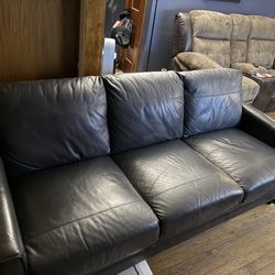 Leather couch , chair and ottoman