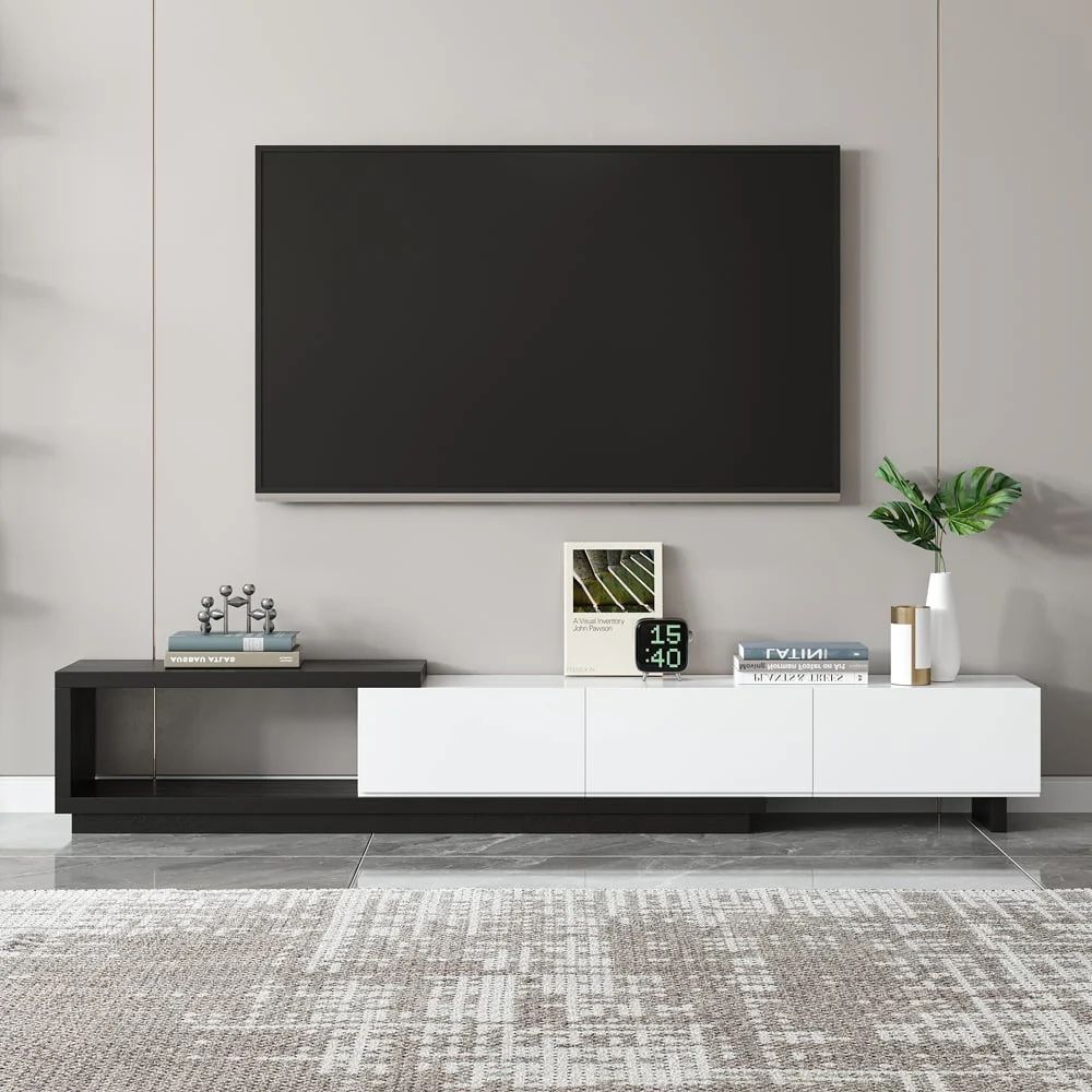 Homary Quoint Extendable TV Stand with 3 Drawers