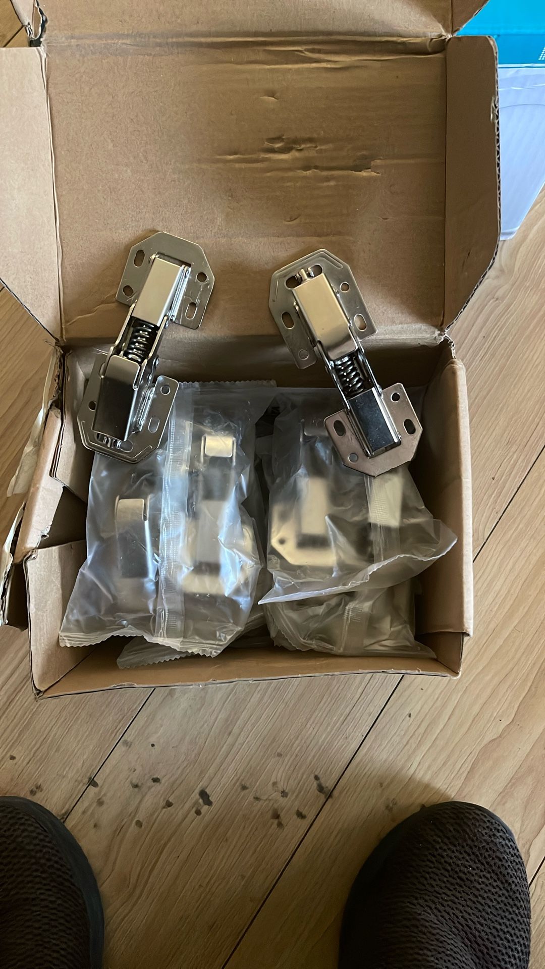 9 Pack 90 Degree Soft Close Surface Mount Spring Hinges, Easy Installation No Pre-drilled, Noiseless Frameless Hidden Concealed Kitchen Cabinet Hinge