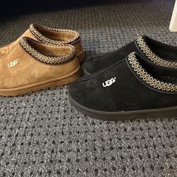 2 Ugg slippers size 8 (brown pair brand new, black worn once) both for only $55!!