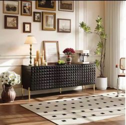 Black Sideboard Cabinet with Gold Legs