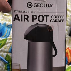 Airpot Coffee Carafe for Keeping Hot - 64 OZ / 1.9L Large Coffee Dispenser with Pump - Insulated Stainless Steel Thermos Urn for Hot Drinks Water Tea 