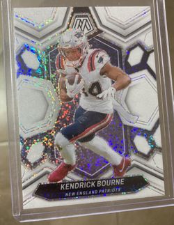 2024 Mosaic Kendrick Bourne White Sparkle #150 New England Patriots Case Hit SSP. Great condition, ready to grade. PSA 9 or 10