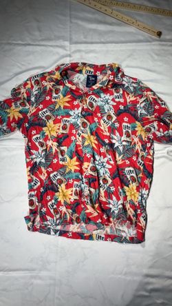 Miller Lite Hawaiian Button-Up Shirt
