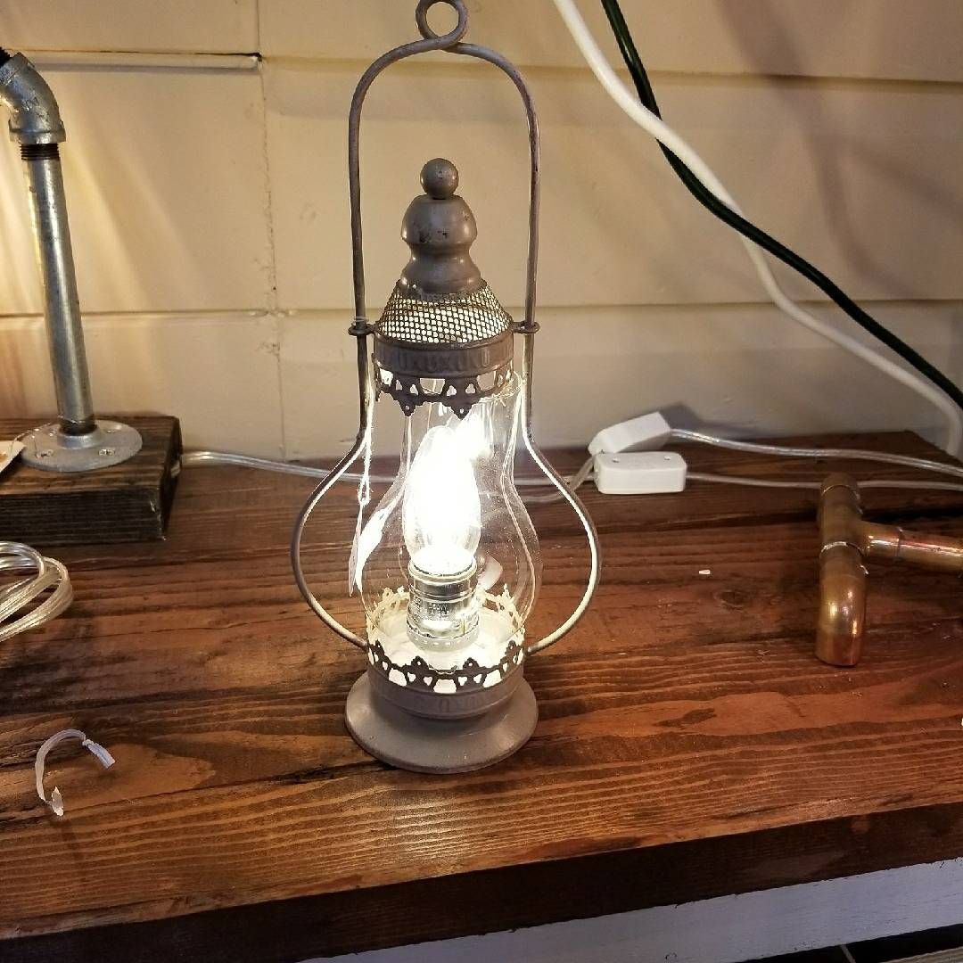 White Lantern Table or Desk Lamp