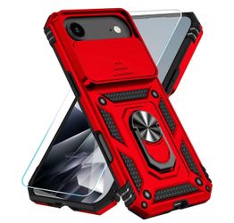 Phone Case for iPhone Air Case with HD Screen Protector & Slide Camera Cover & Rotated Ring Kickstand, [Military-Grade] Phone Case for iPhone 17 Air, 