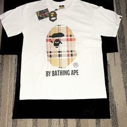 Bape X Burberry small white t shirt 