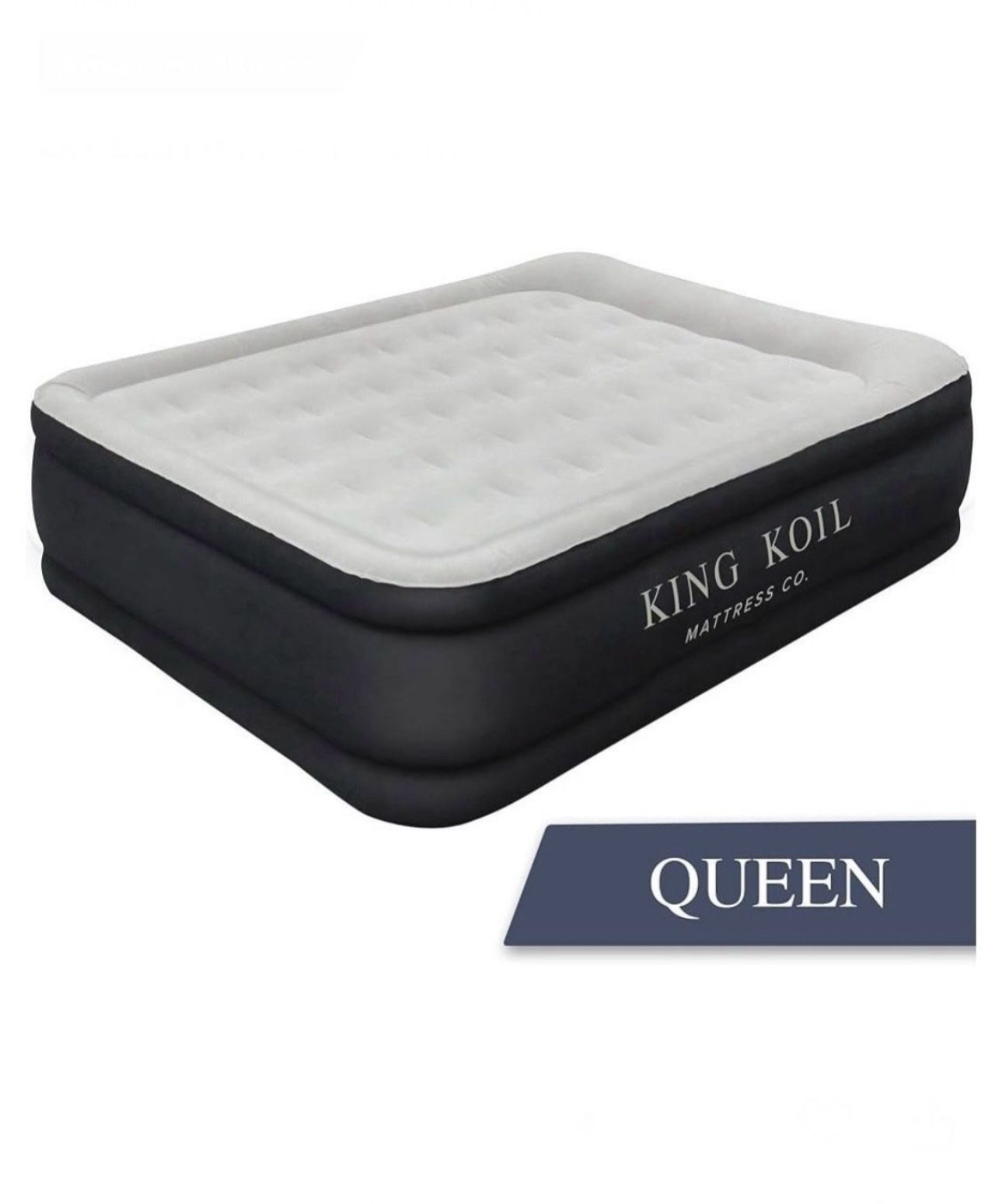 King Koil Air Mattress Queen with Built-In Pump, 20" Luxury Pillow Top Inflatable Airbed for Home, Camping, or Guests - Adjustable Firmness, Slip-Resi