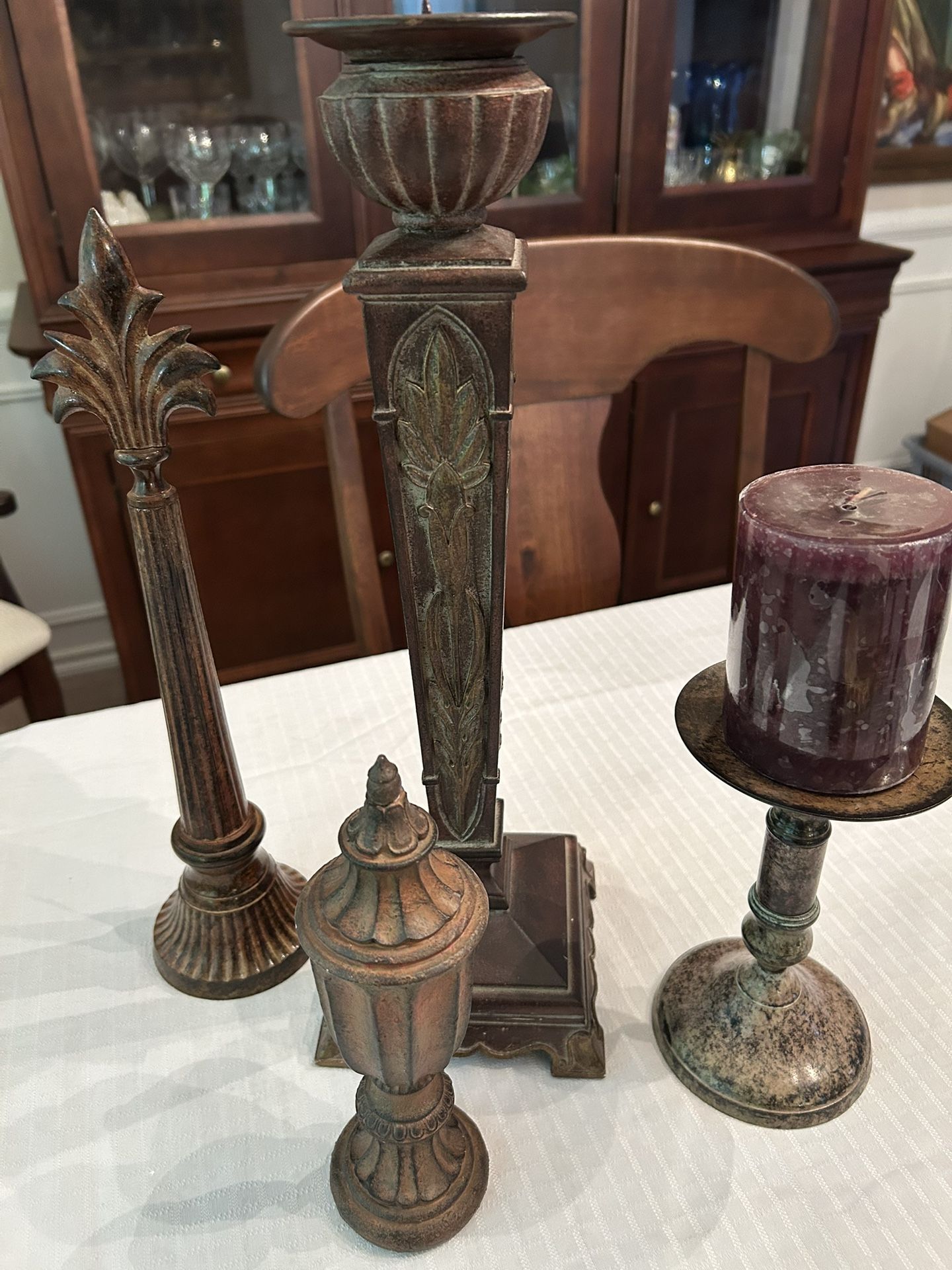 Brown Household Decor /candle Holders 4 Pc