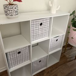 Cube Shelves with Fabric Bins