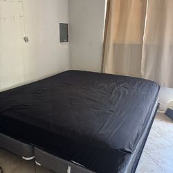 King bed frame and mattress