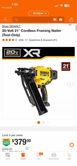 Shop DEWALT 20-Volt 21° Cordless Framing Nailer (Tool-Only)
