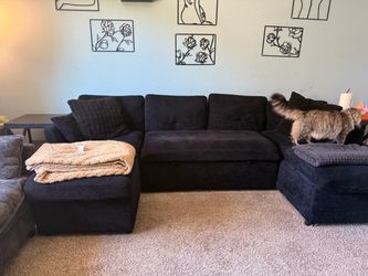 Black Sofa/Sleeper w/ Storage