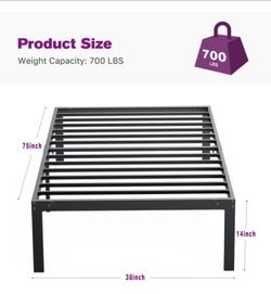 NEW IN A BOX, Twin Size Metal Bed Frame, Platform Bed Frame with Steel Slat Support, 12" Underbed Space,No Box Spring Needed, Easy Assembly, Black