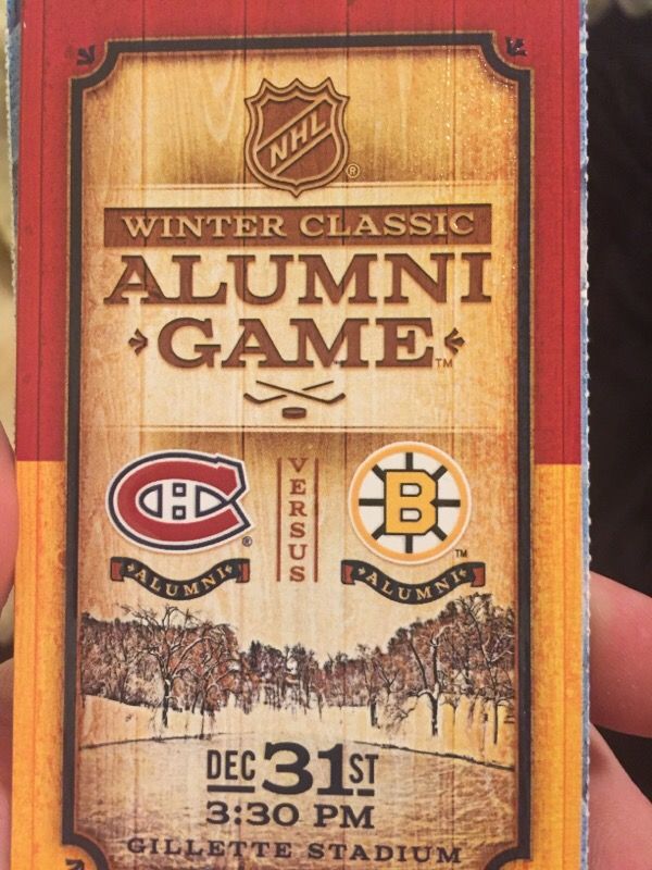 2 tickets Bruins winter classic alumni game.
