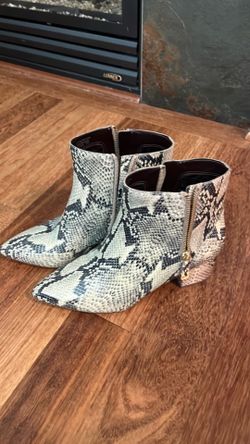Cole Haan Snakeskin Print Ankle Boots - Size