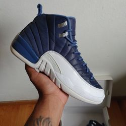 Jordan 12 GS Indigo - Size 7y (8.5 Women)