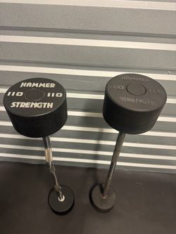 Rubber straight and Curl Barbells 110 lbs