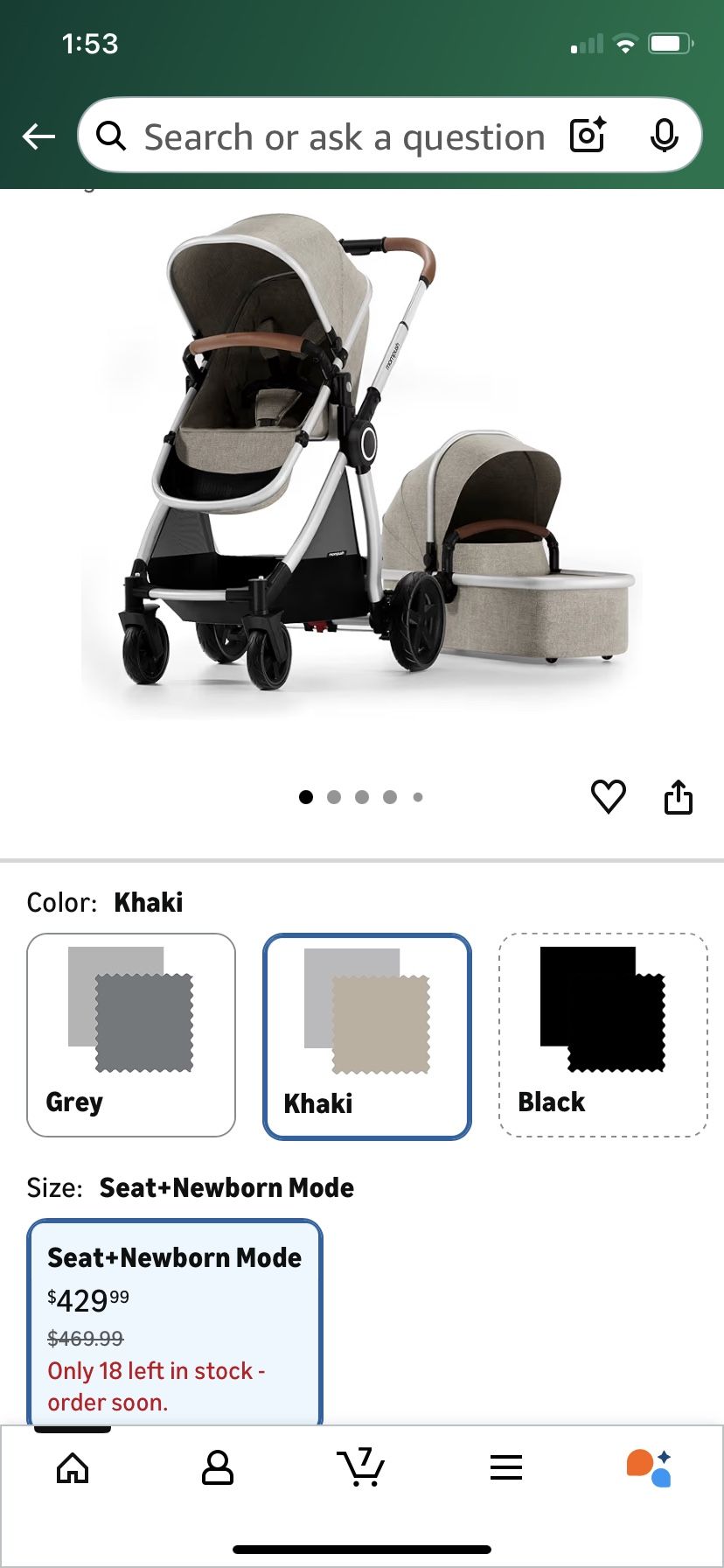 Mompush Ultimate 2 Baby Stroller W/ Bassinet