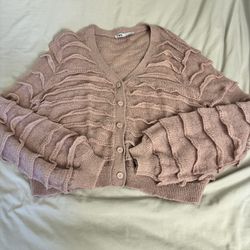 Korean Zara Rose Pink Sheer Cardigan
