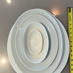 Set of Oval Serving Plates