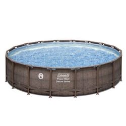 Coleman Power Steel Frame 18’ x 48” Round Above Ground Pool Set band NEW  Kick off the summer with an above ground pool in your backyard, ready to swi