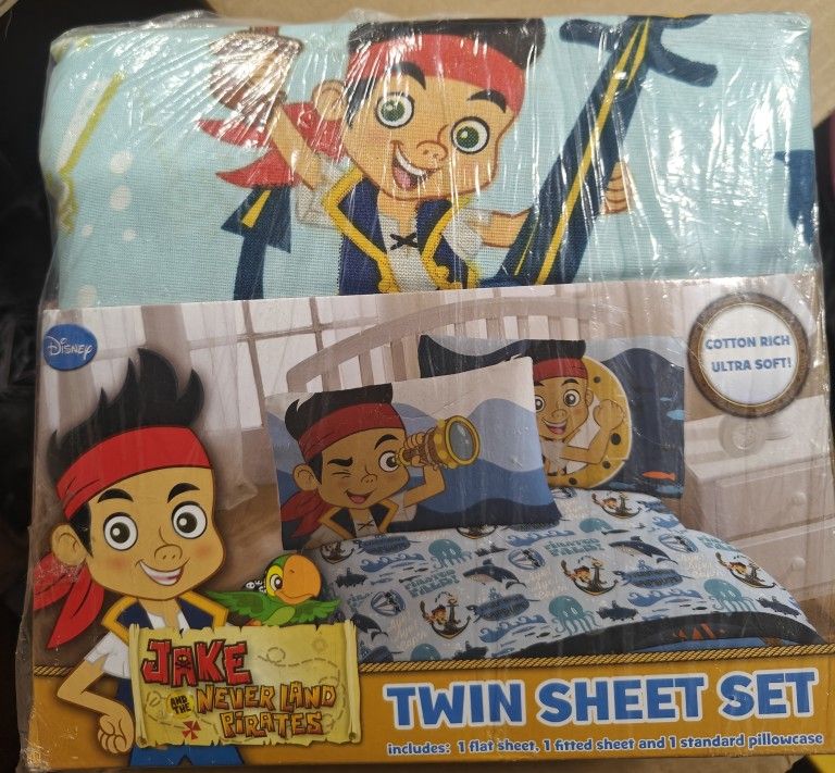 New Jake and the Neverland Pirates 3 Piece Twin Sheet Set