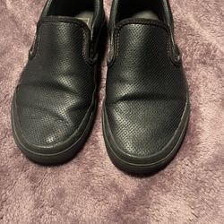 Black on Black On Black Perforated Leather Classic Slip-on Shoe 5.5m/7 ‘