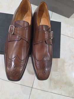 Brand New Saks Fifth Avenue Italian Leather Monk Strap Shoes – Size 11