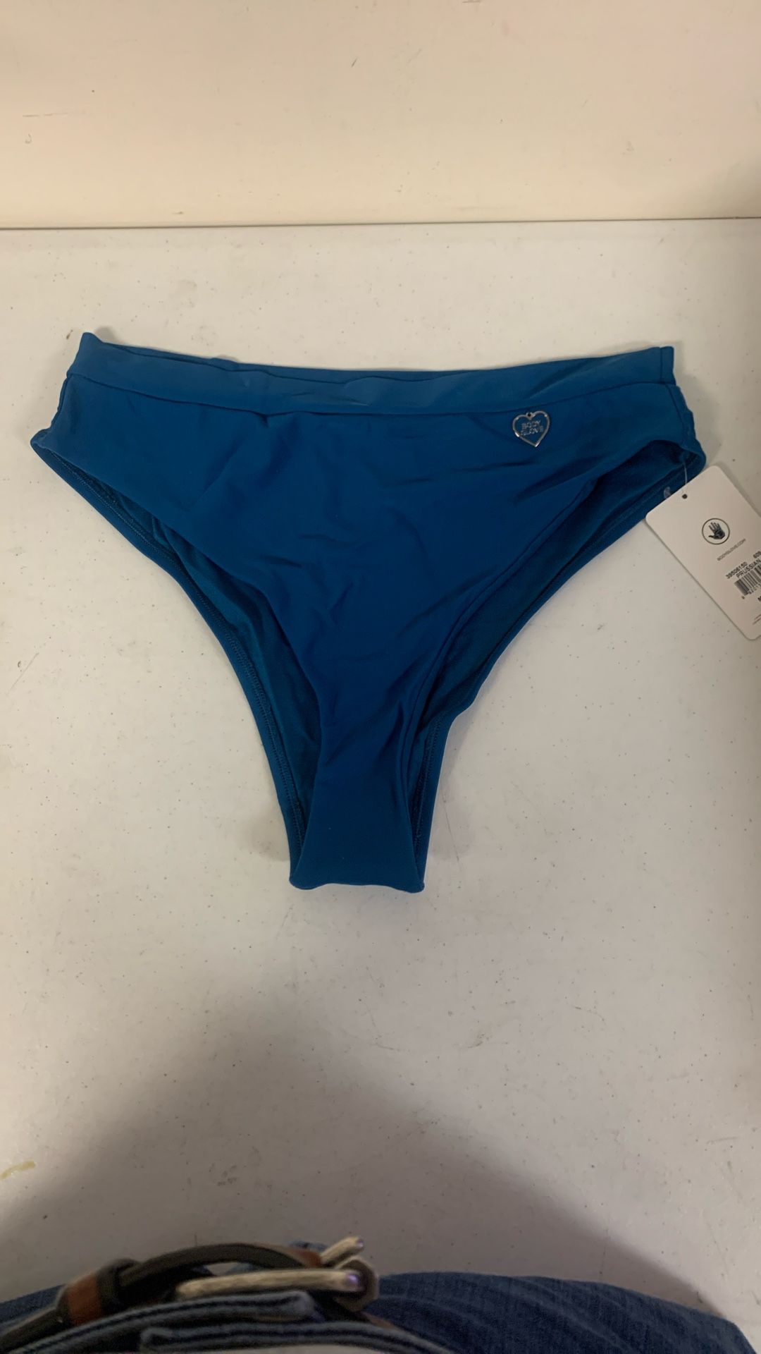 Body Glove Women’s Standard Smoothies Marlee High Waist Solid Bikini Bottom Swimsuit. Sz L. Blue. Ez
