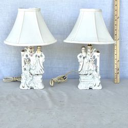 Antique Like New Condition Made In Japan Find This Porcelain Victorian figurine (Courting Couple) Matching Table Lamps.