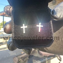 Moissanite Cross Stud Earrings