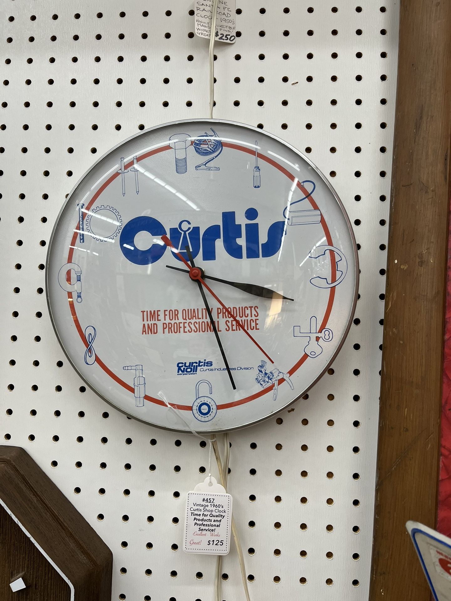1960’s Curtis Shop Clock, advertisement clock