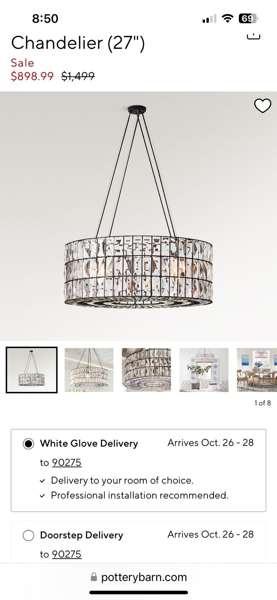 Pottery Barn chandelier