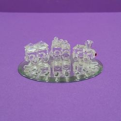 Swarovski Crystal train with track mirror miniature When we were young.
