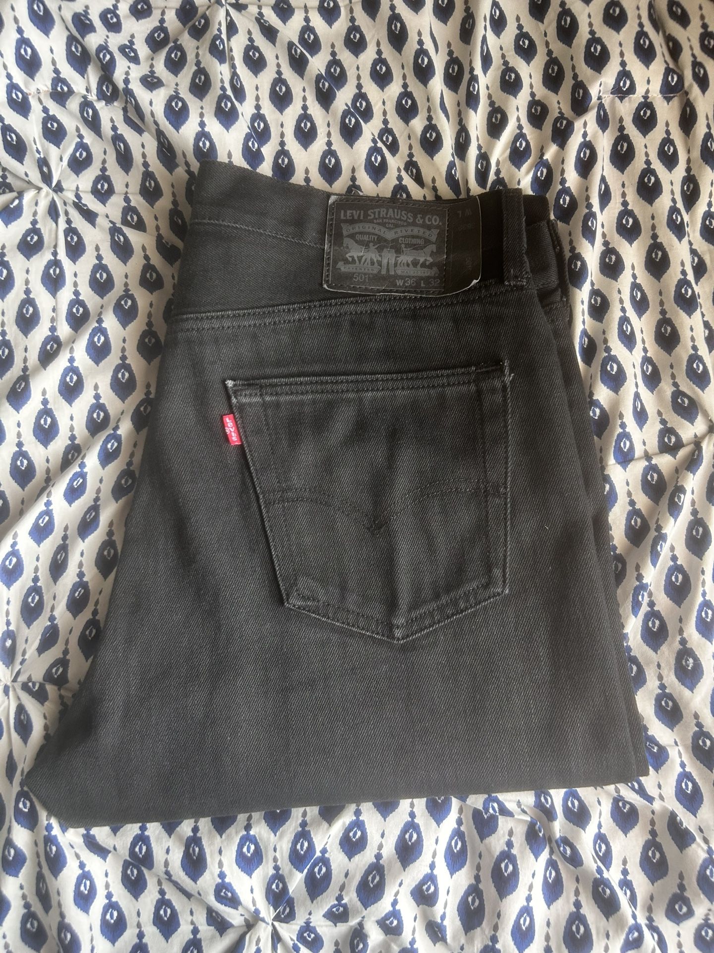 Levis 501s Shrink To Fit 36 By 32 Black