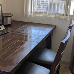 Wood Table Reupholstered Chairs And Bench Seats 8