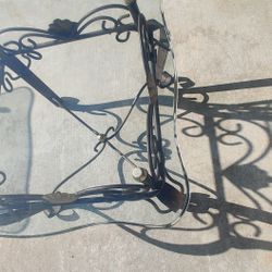 Glass & Rod Iron Ornate End Tables