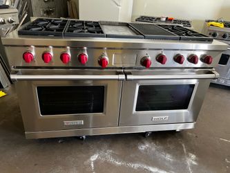WOLF 60”WIDE DUAL FUEL RAMGE STOVE STAINLESS STEEL