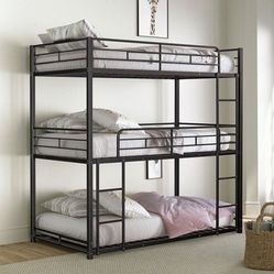 Brand new black twin/twin/twin triple bunkbed (41.5"W X 78"D X 78"H)