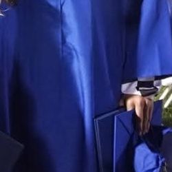Blue Men's Graduation Cap and Gown Used Once