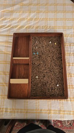 Handmade vintage corkboard organizer