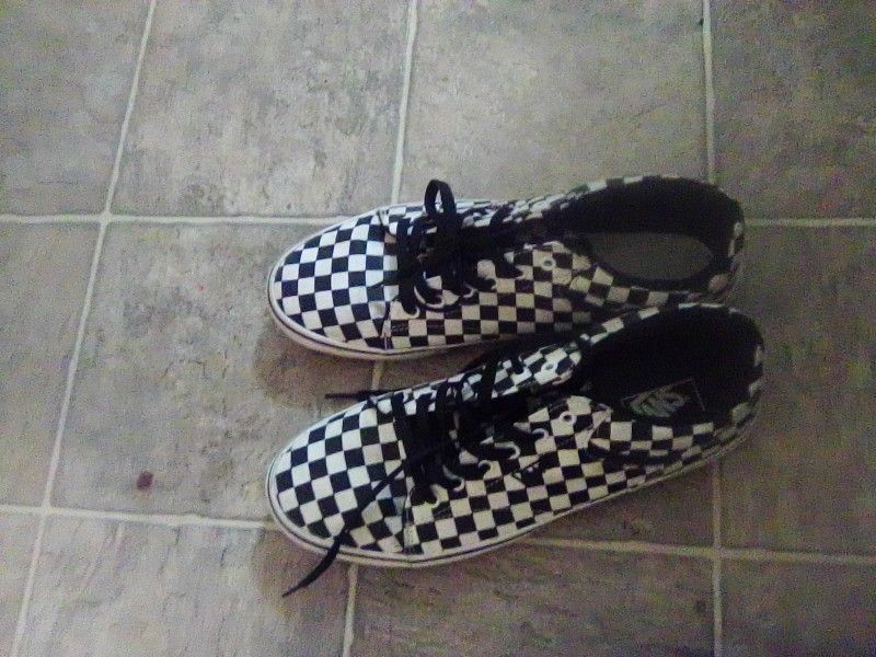Black and White Checkered Vans Shoes
