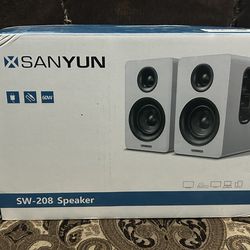 Sanyun SW208 3" Active Bluetooth 5.0 Bookshelf Speakers.