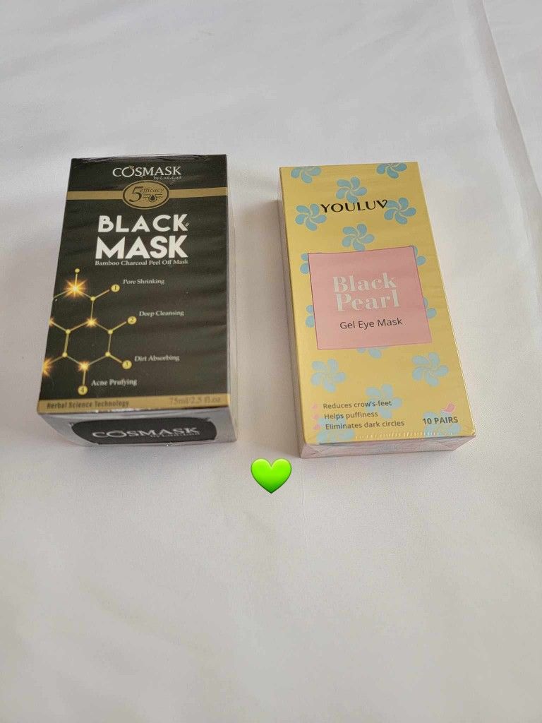 Black Head Removal Mask, Charcoal Peel Off Black Face Mask, And Collagen Eye Mask Gell, Under Eye Patch Bundle Both Sealed Never Open.